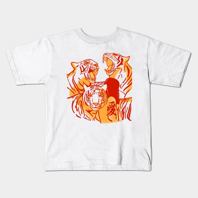 Tigers and Love Kids T-Shirt by roselyn